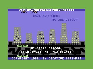 Save New York title screen for Commodore 64